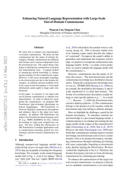 Enhancing Natural Language Representation with Large-Scale Out-of-Domain
  Commonsense