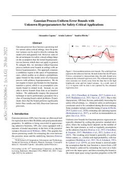 Gaussian Process Uniform Error Bounds with Unknown Hyperparameters for
  Safety-Critical Applications