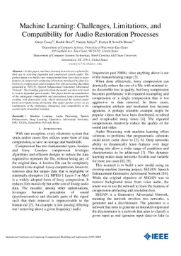 Machine Learning: Challenges, Limitations, and Compatibility for Audio
  Restoration Processes