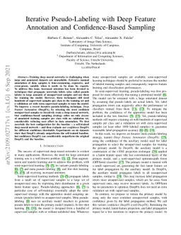 Iterative Pseudo-Labeling with Deep Feature Annotation and
  Confidence-Based Sampling