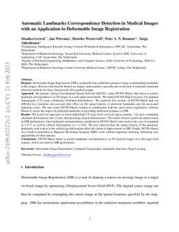 Automatic Landmarks Correspondence Detection in Medical Images with an
  Application to Deformable Image Registration