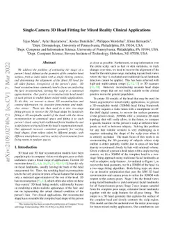 Single-Camera 3D Head Fitting for Mixed Reality Clinical Applications