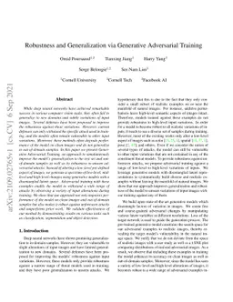 Robustness and Generalization via Generative Adversarial Training