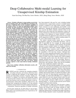 Deep Collaborative Multi-Modal Learning for Unsupervised Kinship
  Estimation