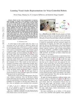 Learning Visual-Audio Representations for Voice-Controlled Robots