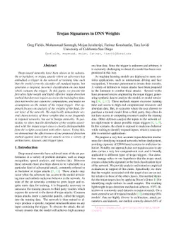 Trojan Signatures in DNN Weights