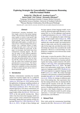 Exploring Strategies for Generalizable Commonsense Reasoning with
  Pre-trained Models
