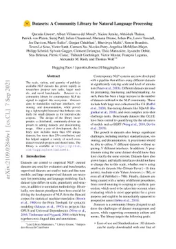 Datasets: A Community Library for Natural Language Processing