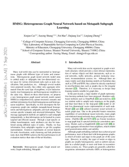 HMSG: Heterogeneous Graph Neural Network based on Metapath Subgraph
  Learning