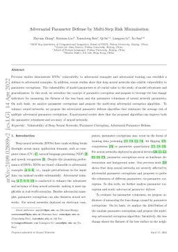 Adversarial Parameter Defense by Multi-Step Risk Minimization