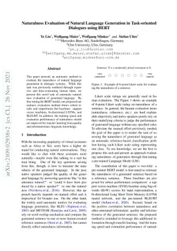 Naturalness Evaluation of Natural Language Generation in Task-oriented
  Dialogues using BERT