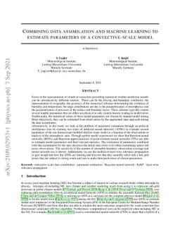 Combining data assimilation and machine learning to estimate parameters
  of a convective-scale model