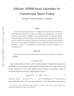 Efficient ADMM-based Algorithms for Convolutional Sparse Coding
