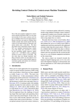 Revisiting Context Choices for Context-aware Machine Translation