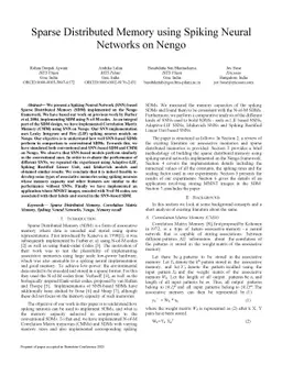 Sparse Distributed Memory using Spiking Neural Networks on Nengo