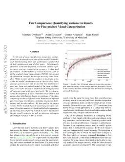 Fair Comparison: Quantifying Variance in Resultsfor Fine-grained Visual
  Categorization