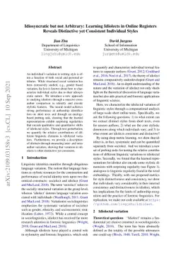 Idiosyncratic but not Arbitrary: Learning Idiolects in Online Registers
  Reveals Distinctive yet Consistent Individual Styles