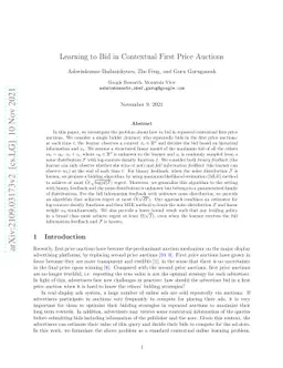Learning to Bid in Contextual First Price Auctions
