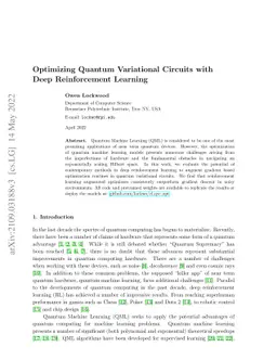Optimizing Quantum Variational Circuits with Deep Reinforcement Learning