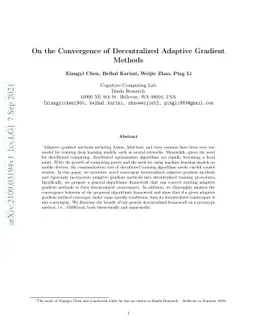 On the Convergence of Decentralized Adaptive Gradient Methods