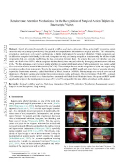 Rendezvous: Attention Mechanisms for the Recognition of Surgical Action
  Triplets in Endoscopic Videos