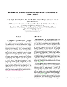 Self-Supervised Representation Learning using Visual Field Expansion on
  Digital Pathology