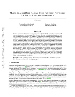 Multi-Branch Deep Radial Basis Function Networks for Facial Emotion
  Recognition