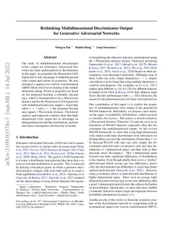 Rethinking Multidimensional Discriminator Output for Generative
  Adversarial Networks