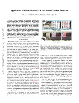 Application of Ghost-DeblurGAN to Fiducial Marker Detection