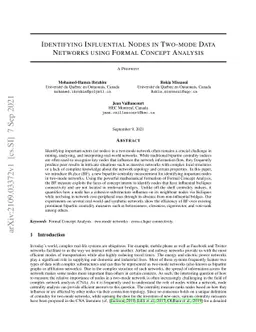 Identifying Influential Nodes in Two-mode Data Networks using Formal
  Concept Analysis