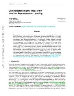On Characterizing the Trade-off in Invariant Representation Learning