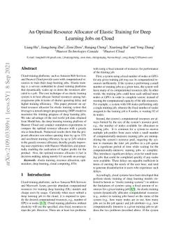 An Optimal Resource Allocator of Elastic Training for Deep Learning Jobs
  on Cloud