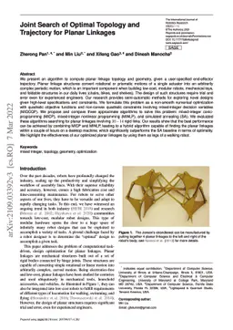 Joint Search of Optimal Topology and Trajectory for Planar Linkages