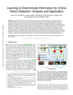Learning to Discriminate Information for Online Action Detection:
  Analysis and Application