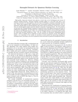 Entangled Datasets for Quantum Machine Learning