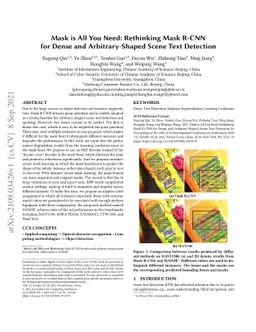 Mask is All You Need: Rethinking Mask R-CNN for Dense and
  Arbitrary-Shaped Scene Text Detection