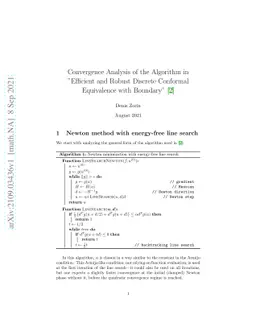 Convergence Analysis of the Algorithm in "Efficient and Robust Discrete
  Conformal Equivalence with Boundary"
