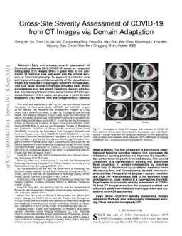 Cross-Site Severity Assessment of COVID-19 from CT Images via Domain
  Adaptation