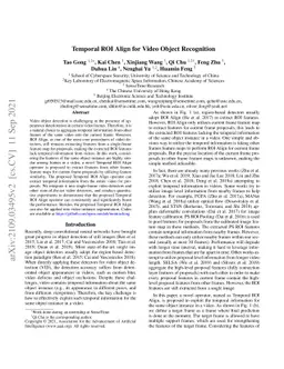 Temporal RoI Align for Video Object Recognition