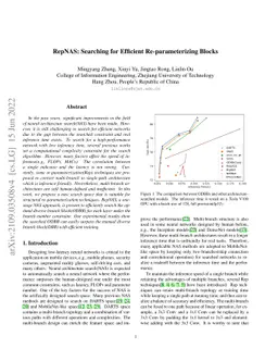 RepNAS: Searching for Efficient Re-parameterizing Blocks