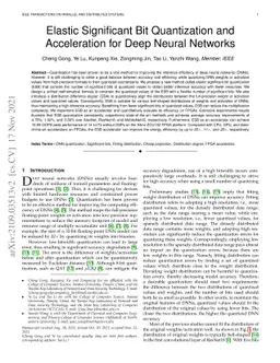 Elastic Significant Bit Quantization and Acceleration for Deep Neural
  Networks