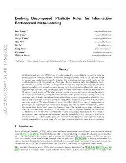 Evolving Decomposed Plasticity Rules for Information-Bottlenecked
  Meta-Learning
