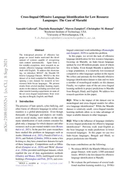 Cross-lingual Offensive Language Identification for Low Resource
  Languages: The Case of Marathi