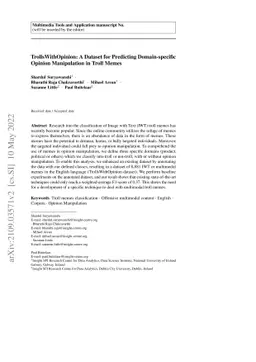 TrollsWithOpinion: A Dataset for Predicting Domain-specific Opinion
  Manipulation in Troll Memes