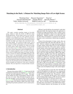 Matching in the Dark: A Dataset for Matching Image Pairs of Low-light
  Scenes