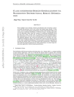 Class-conditioned Domain Generalization via Wasserstein Distributional
  Robust Optimization