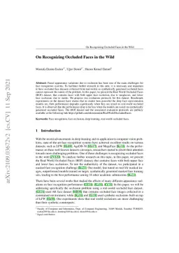 On Recognizing Occluded Faces in the Wild