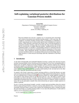 Self-explaining variational posterior distributions for Gaussian Process
  models