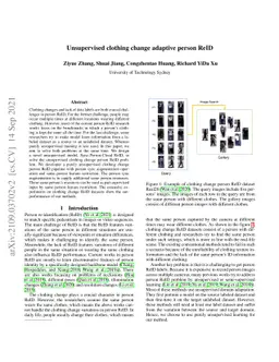 Unsupervised clothing change adaptive person ReID