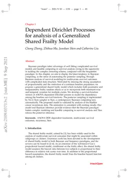 Dependent Dirichlet Processes for Analysis of a Generalized Shared
  Frailty Model